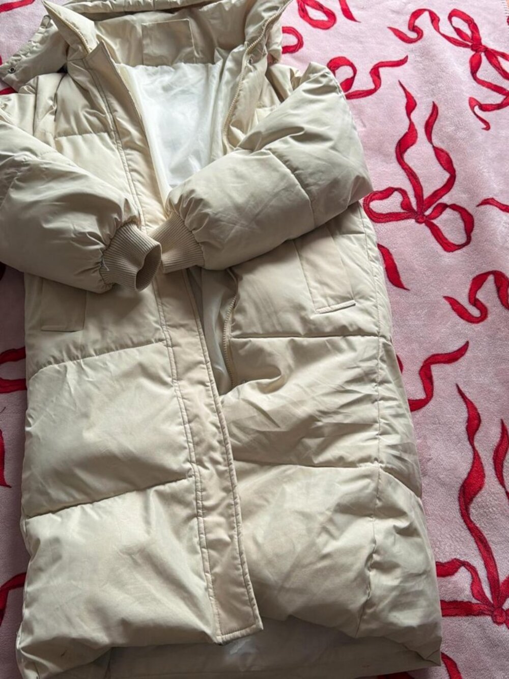 Women's Cream and Tan Coat